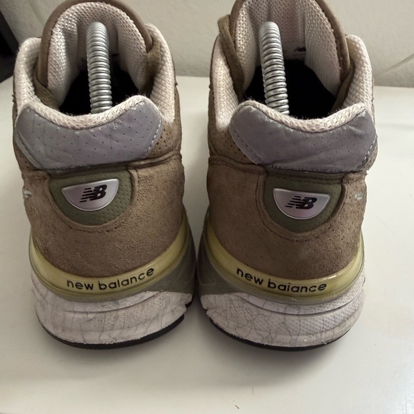 New Balance 990 v4 Olive Sneakers with White Accents main image 5